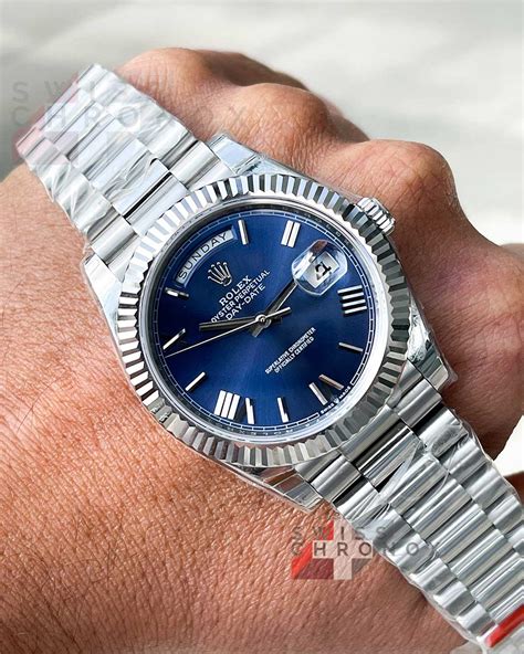 blue face rolex day date|rolex day date 40 series.